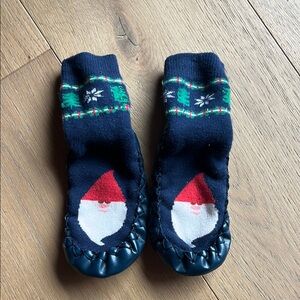 Kids Navy Blue Gnome Slipper Socks